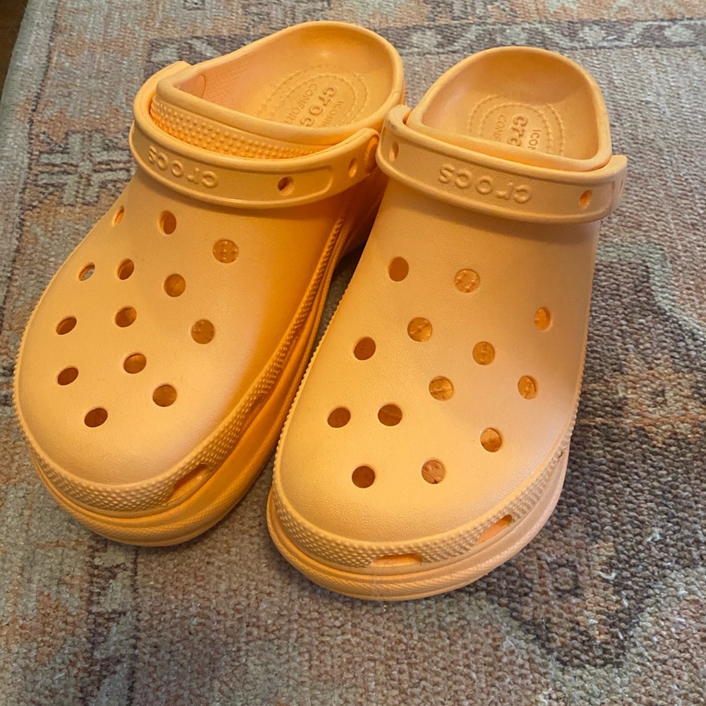 Crocs Orange Platform Clogs